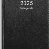 Kalender 2025 Fickagenda svart konstläder