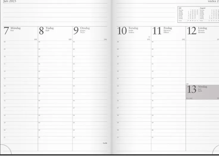 Kalender 2025 Företagarkalendern svart konstläder