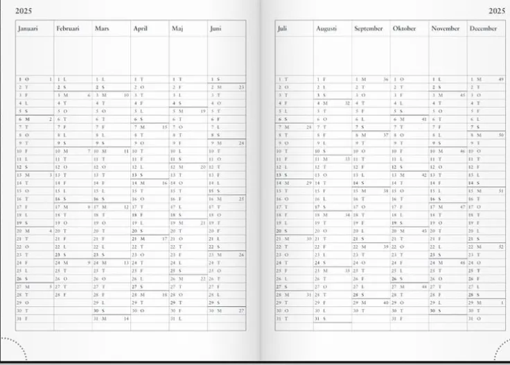 Kalender 2025 Företagarkalendern svart konstläder