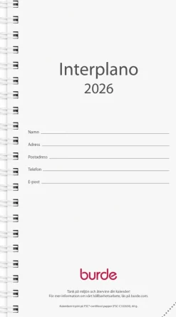 Kalender 2026 Interplano refill