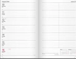 Kalender 2026 Kontorskalender svart konstläder