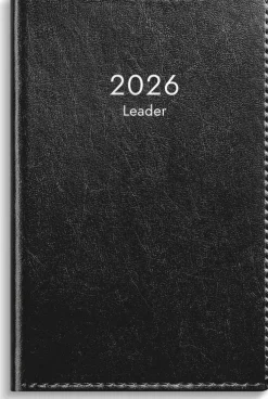 Kalender 2026 Leader svart konstläder inb