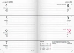 Kalender 2025 Lilla Fickdagboken rött konstläder