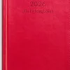 Kalender 2026 Lilla Fickdagboken rött konstläder