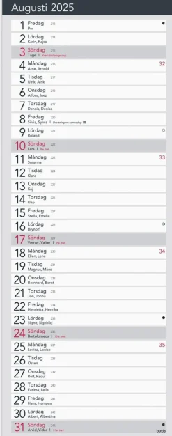 Kalender 2025 Liten Bordskalender Elegant