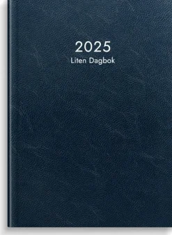 Kalender 2025 Liten Dagbok blått konstläder