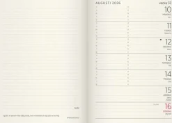 Kalender 2026 Liten Veckokalender Forma Deluxe brun