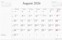 Kalender 2026 Månadsblock 240x152 mm