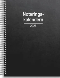 Kalender 2026 Noteringskalendern svart konstläder