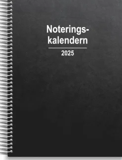 Kalender 2025 Noteringskalendern svart konstläder