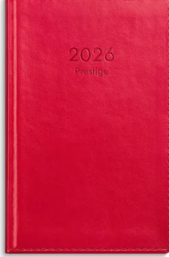 Kalender 2026 Prestige rött konstläder