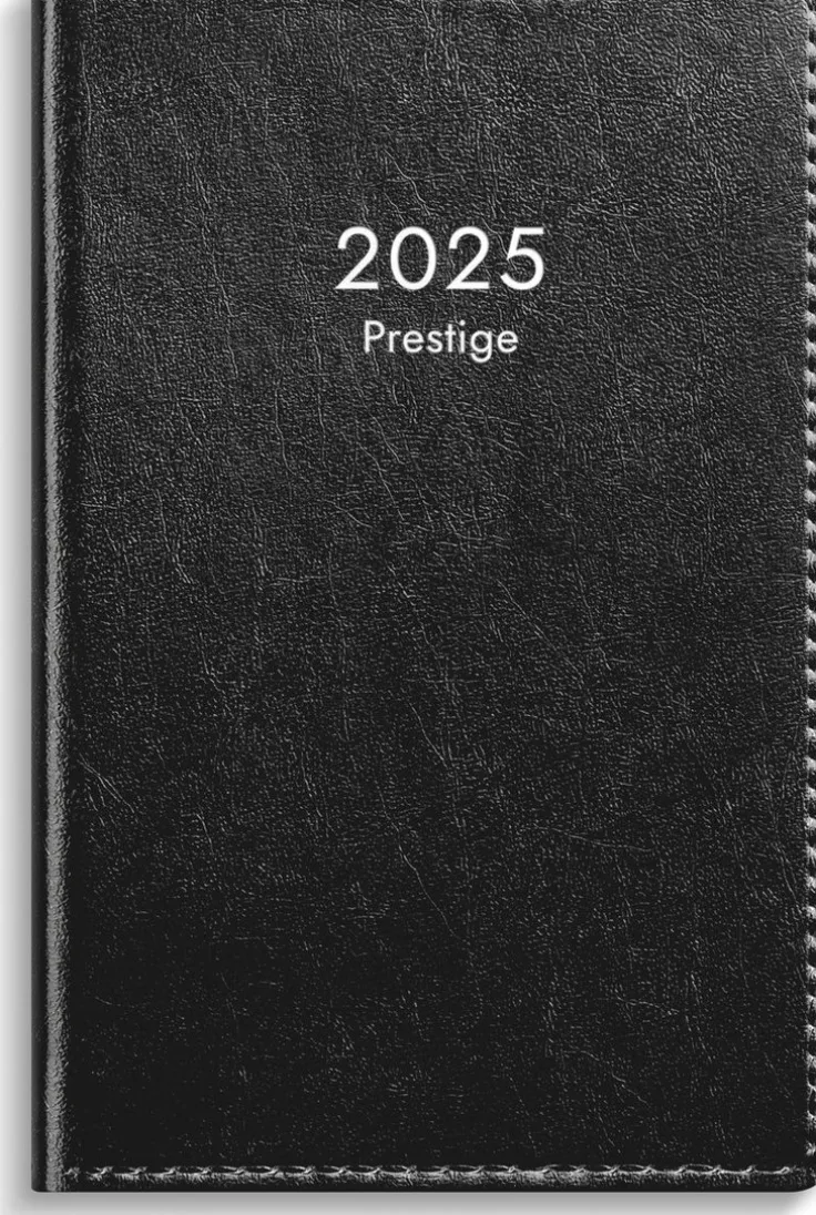 Kalender 2025 Prestige svart konstläder inb