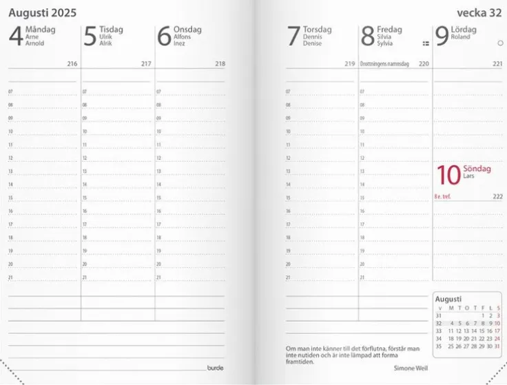 Kalender 2025 Prestige svart konstläder inb