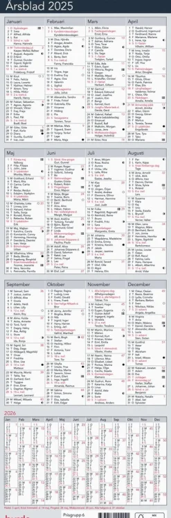 Kalender 2025 Årsblad