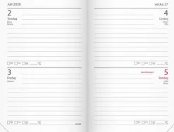 Kalender 2026 Stora Fick svart konstläder