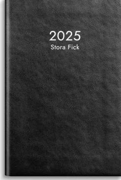 Kalender 2025 Stora Fick svart konstläder