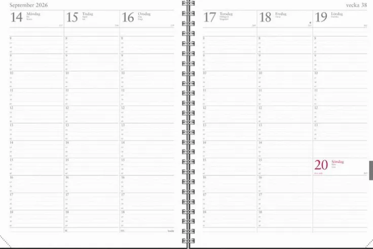 Kalender 2026 Veckojournal Eco Line
