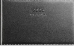 Kalender 2026 Veckokalendern svart skinn