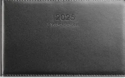 Kalender 2025 Veckokalendern svart skinn