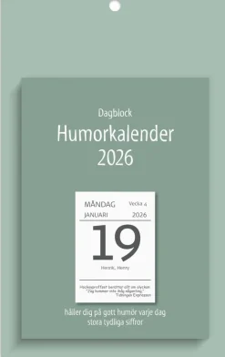 Kalender 2026 Väggplån med dagblock Humor