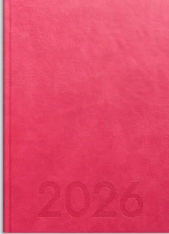 Kalender 2026 Weekly A5 rosa konstläder