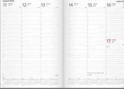 Kalender 2025 Weekly A5 svart konstläder