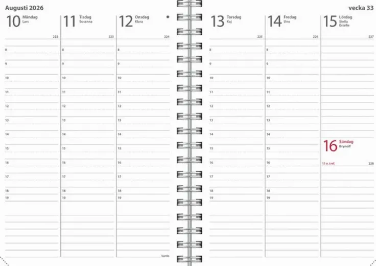 Kalender 2026 Weekly A6 Textile grön
