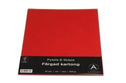 Kartong A4 300g 10 ark röd