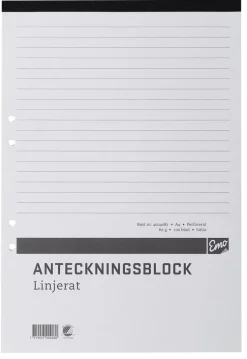 Klammerblock A4 linjerad