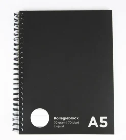 Kollegieblock A5 linjerat svart