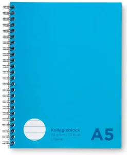 Kollegieblock A5 linjerat blå
