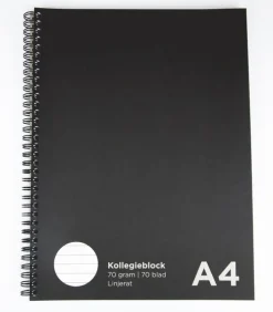Kollegieblock A4 linjerat svart