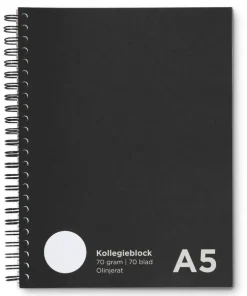Kollegieblock A5 olinjerat svart