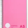 Kollegieblock A5 rutat rosa