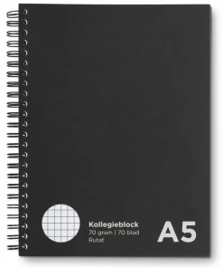 Kollegieblock A5 rutat svart