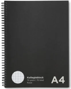 Kollegieblock A4 rutat svart