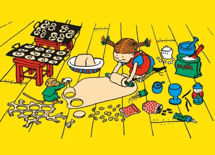 Kort Pippi Långstrump bakar