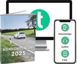 Körkortsboken Körkortsteori 2025 (bok + digitalt teoripaket med körkortsfrågor, övningar, ljudbok & ebok)