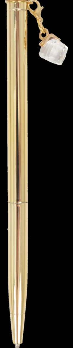 Kulspetspenna med sten guld