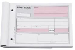 Kvittensblock A6L 2x50bl med 1 kopia