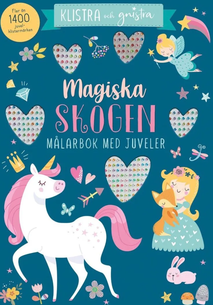 Magiska skogen : målarbok med juveler