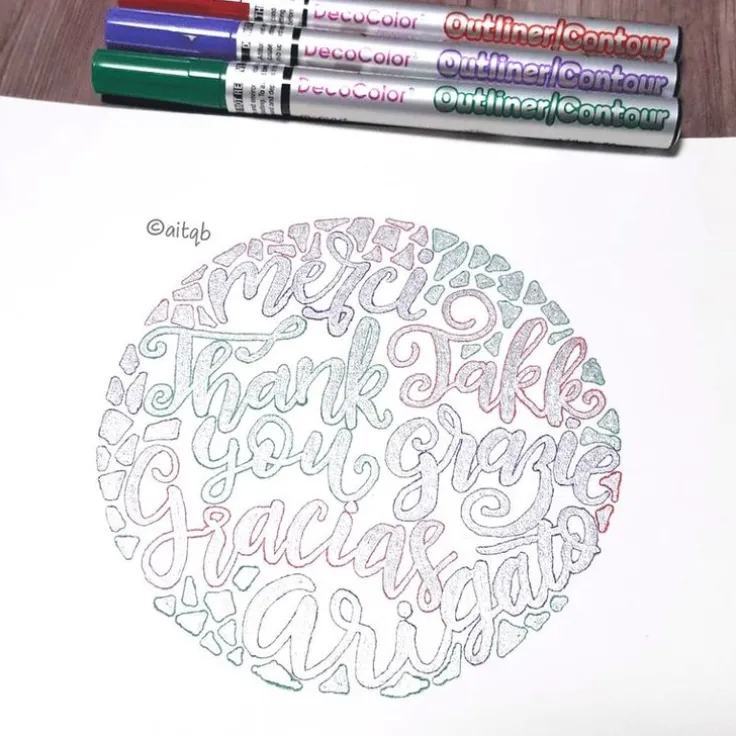 Markerpenna DecoColor Color Outliner grön/silver