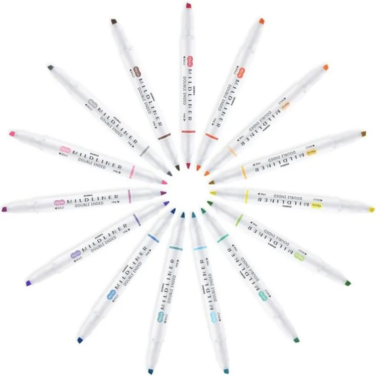 Markerpenna Zebra Mildliner dubbelspets 15 färger