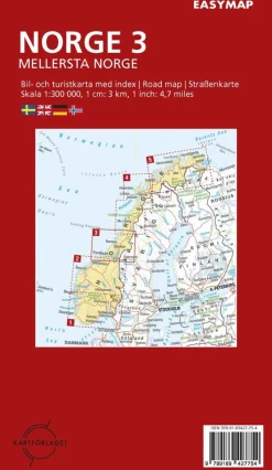 Mellersta Norge 3 EasyMap, 1:300 000