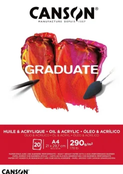 Målarblock A4 olja/akryl 290g 20 blad