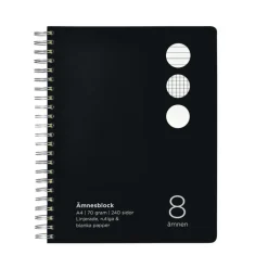 Ämnesblock A4 - 8 flikar kartong svart