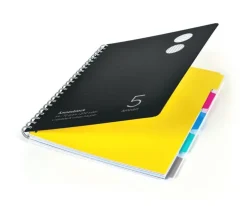 Ämnesblock A4 - 5 flikar kartong svart