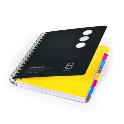 Ämnesblock A5 - 8 flikar kartong svart