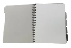 Ämnesblock A4 5 flikar - grå inlaga/vita linjer