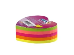 Notisblock Stick'n 67x67mm hjärta 5 neonfärger